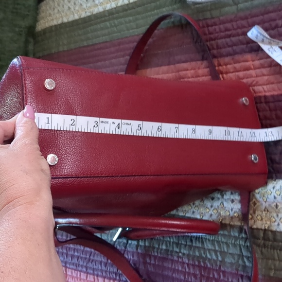 DANIER* lg red soft genuine leather crossbody multi pouch double zippered bag - Picture 16 of 17